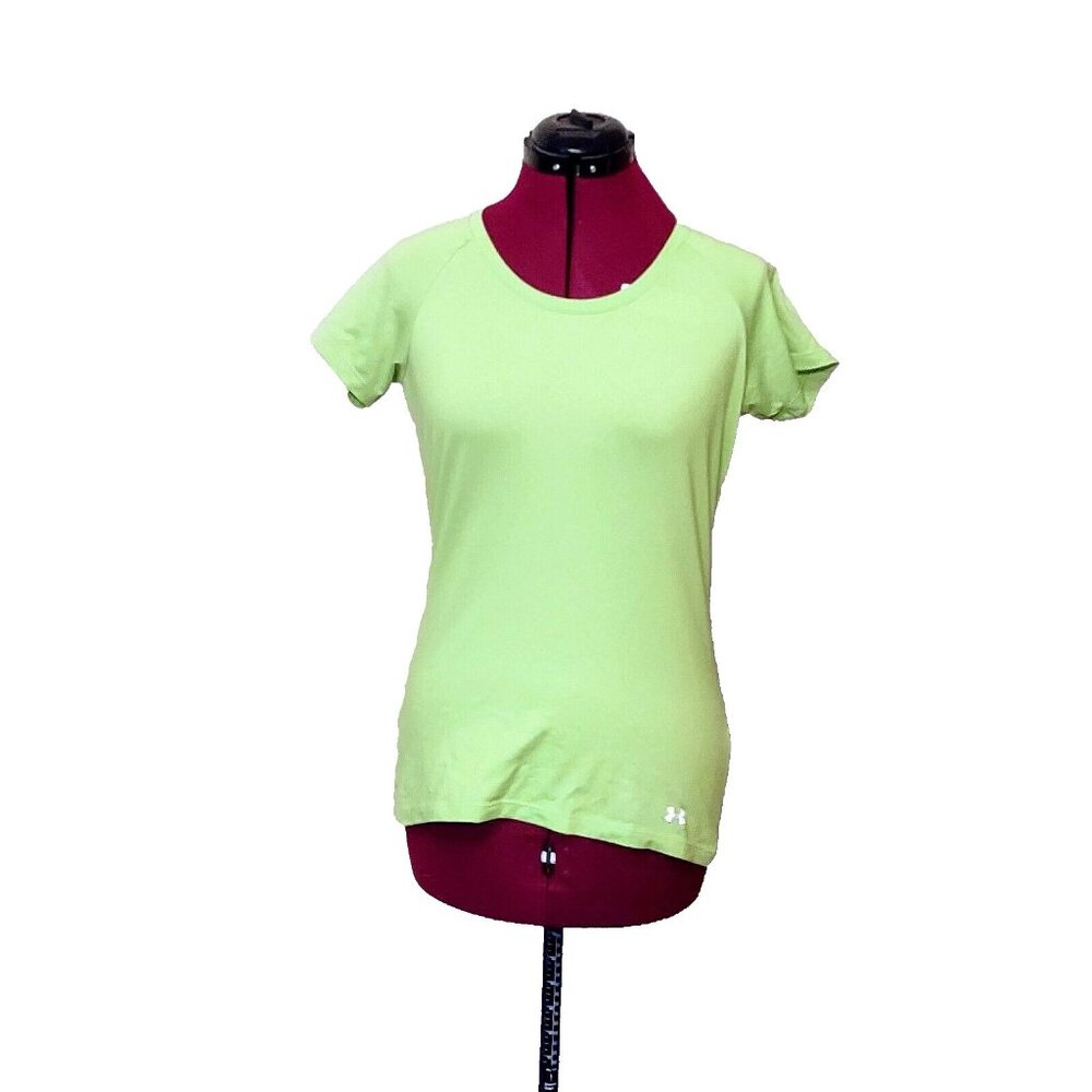 Under Armour Women’s HeatGear Top Small Neon Yellow Semi-Fitted Athletic Tee